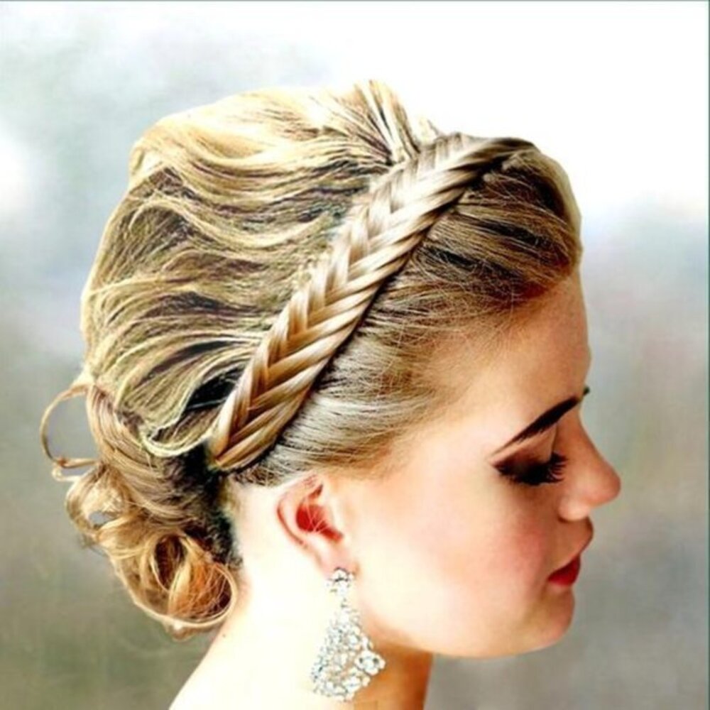 Fishtail herringbone braid hair boho headband